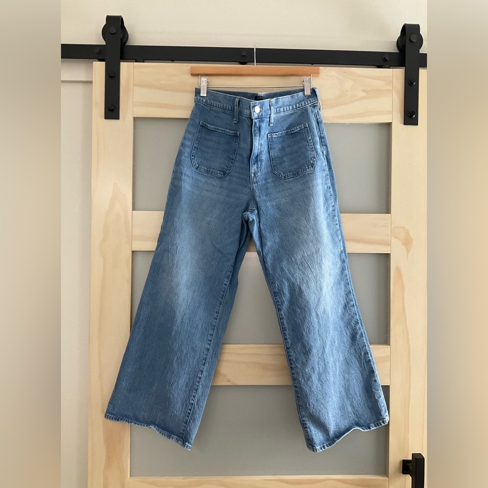 J.Crew Wide Leg Crop Jeans Size 30 | High Rise Blue Denim